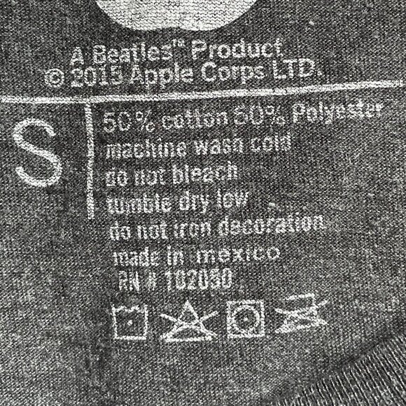 The Beatles Women's Tee Shirt by Apple Corporation LTD Grey with Logo Graphic - Picture 6 of 6